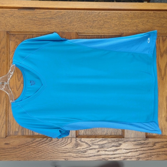 Champion Side Vented Blue Athletic Workout V Neck Short Sleeve Tee Size XXL - Picture 1 of 7